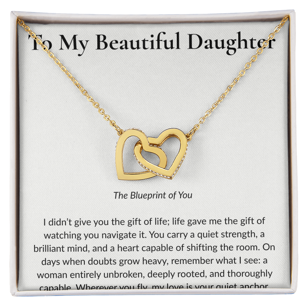 To My Daughter - Interlocking Hearts Necklace Gift Set