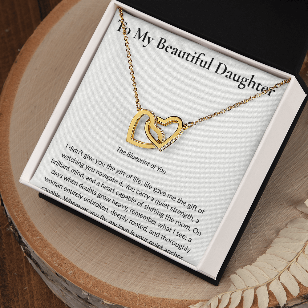 To My Daughter - Interlocking Hearts Necklace Gift Set