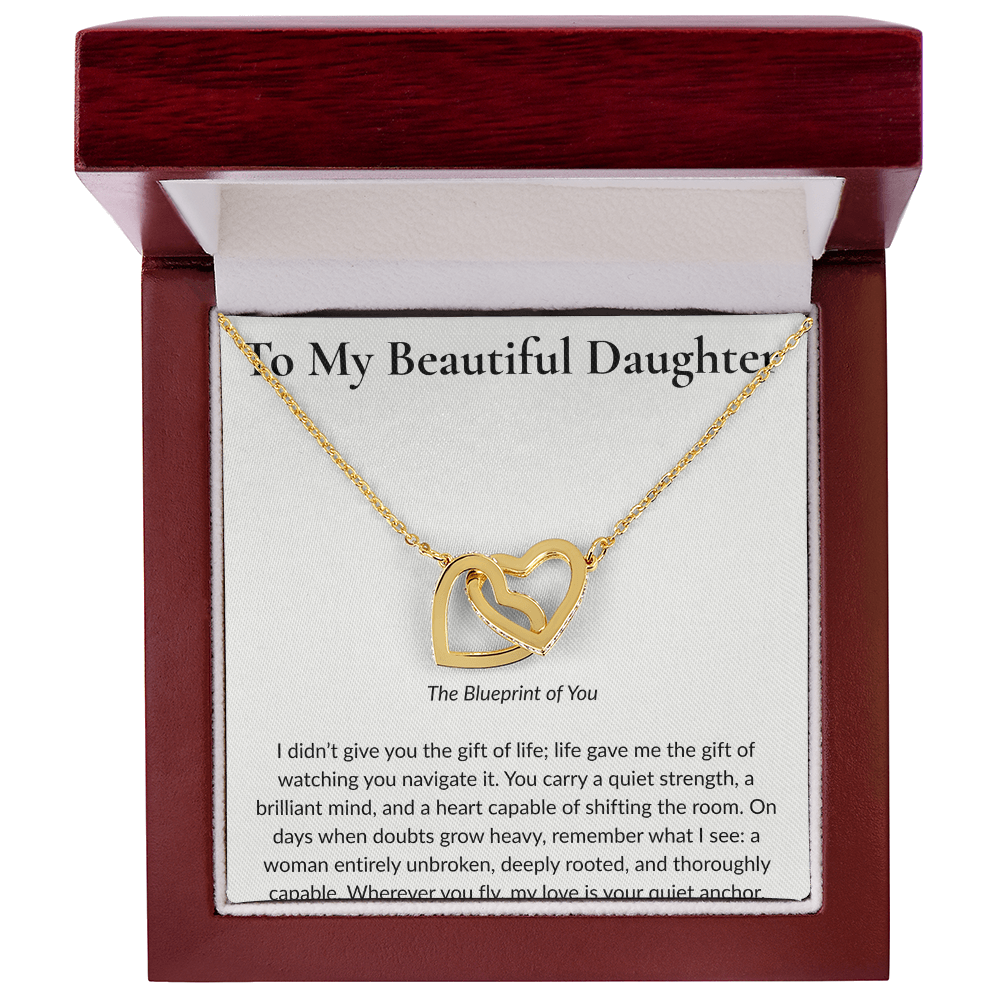 To My Daughter - Interlocking Hearts Necklace Gift Set