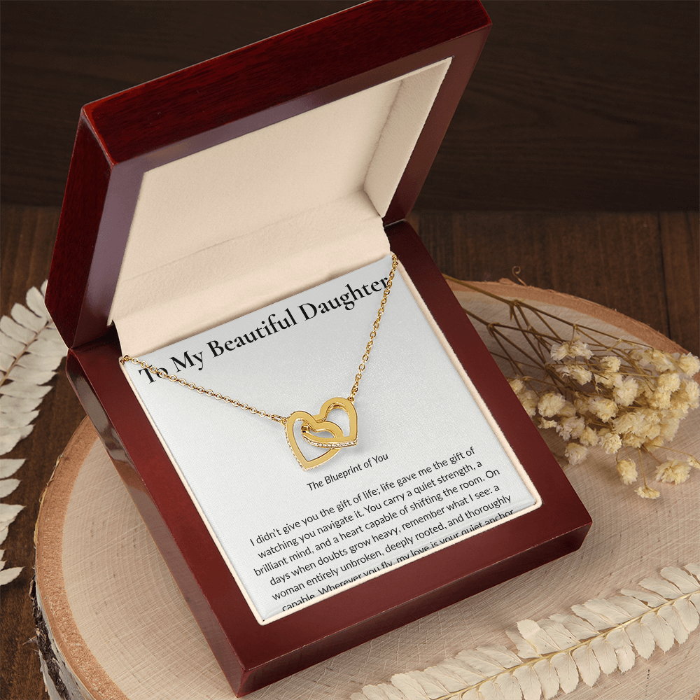 To My Daughter - Interlocking Hearts Necklace Gift Set