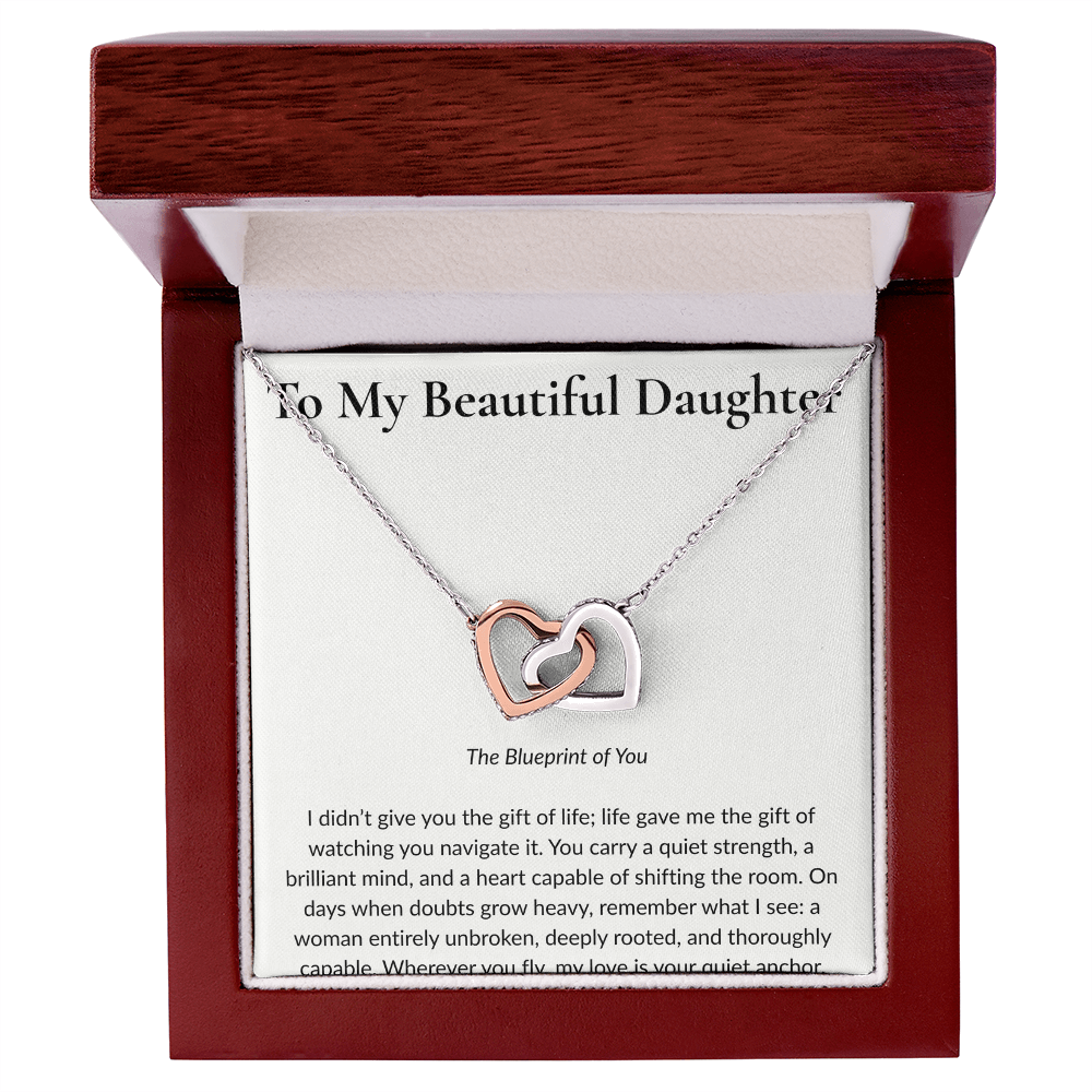 To My Daughter - Interlocking Hearts Necklace Gift Set